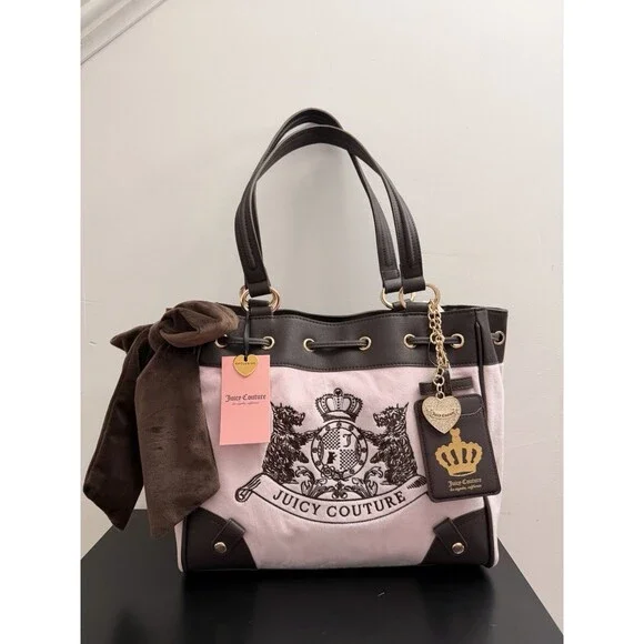 Juicy Couture Classic Scottie Dogs Daydreamer Tote Bag Chiffon Pink  NWT - Picture 9 of 9